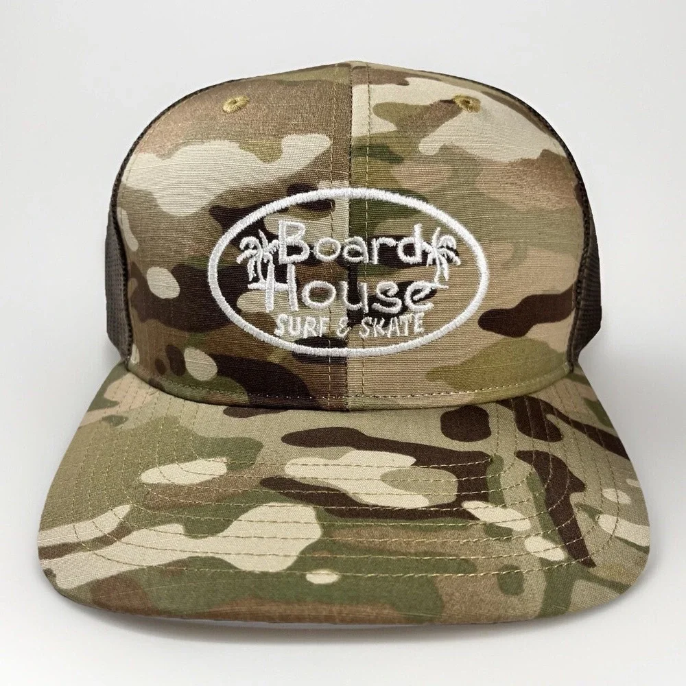 Richardson Snapback Hat Cap‎ BoardHouse Surf Skate Camo Mesh Trucker 6 Panel